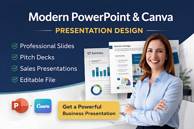 design modern powerpoint or canva presentations