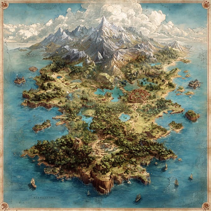 Craft a hand drawn map of your fantasy world by Marcandc | Fiverr
