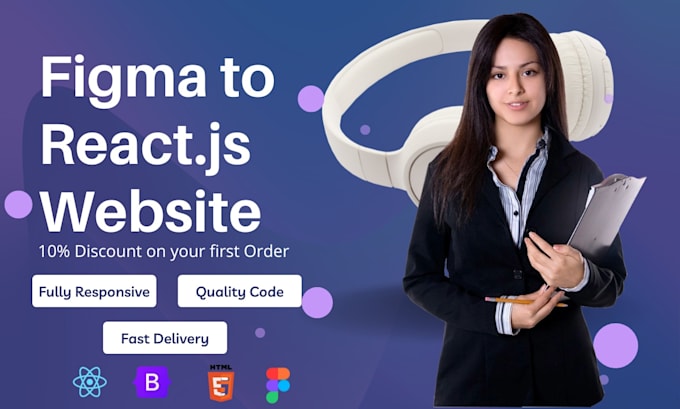 convert figma to react, psd to react and responsive website