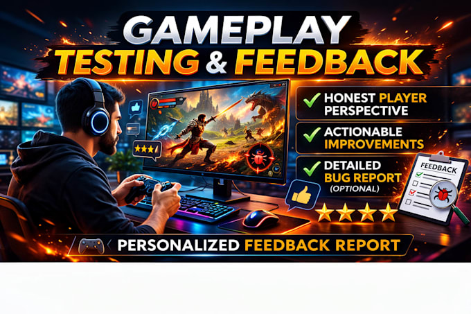 playtest your game and provide detailed gameplay feedback