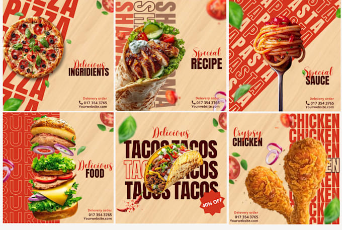design promotional food instagram posts
