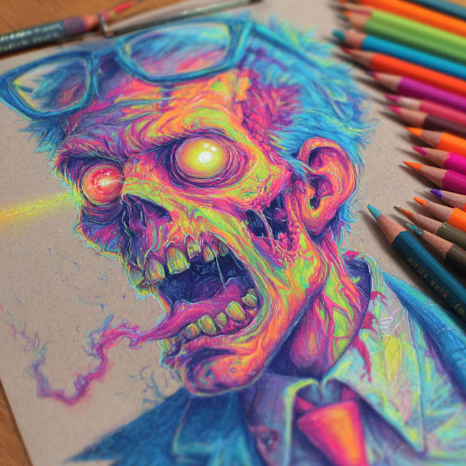 drawing zombie monster horror characters