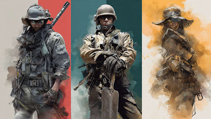 draw military themed illustrations