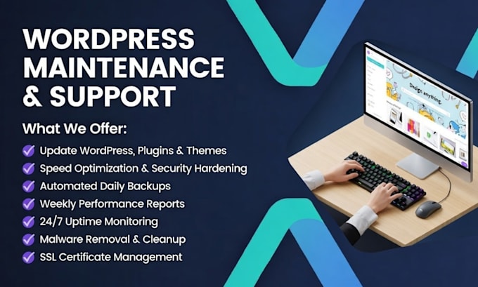 revamp wordpress website monthly maintenance support fix website errors optimize