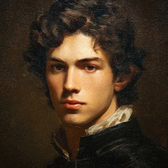 make artistic oil painting on oil canvas