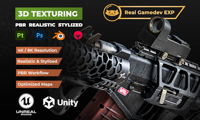 do realistic pbr or stylized 3d texturing for game assets