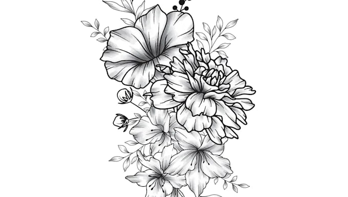 create a beautiful flower tattoo design