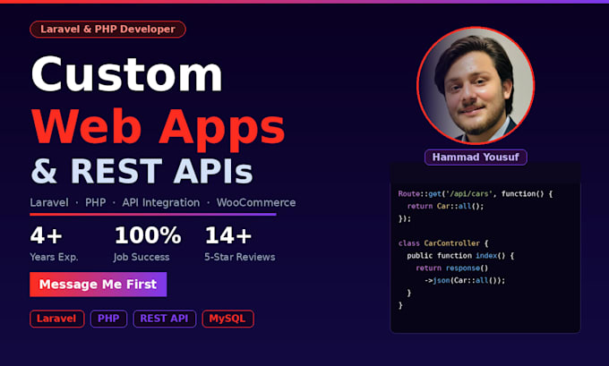 build a custom laravel or PHP web application