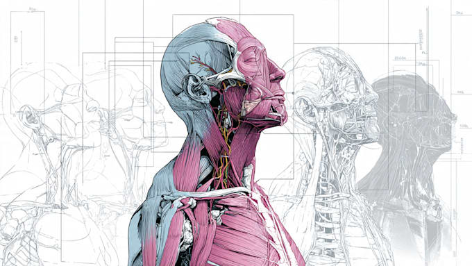 draw anatomy and medical vector illustration