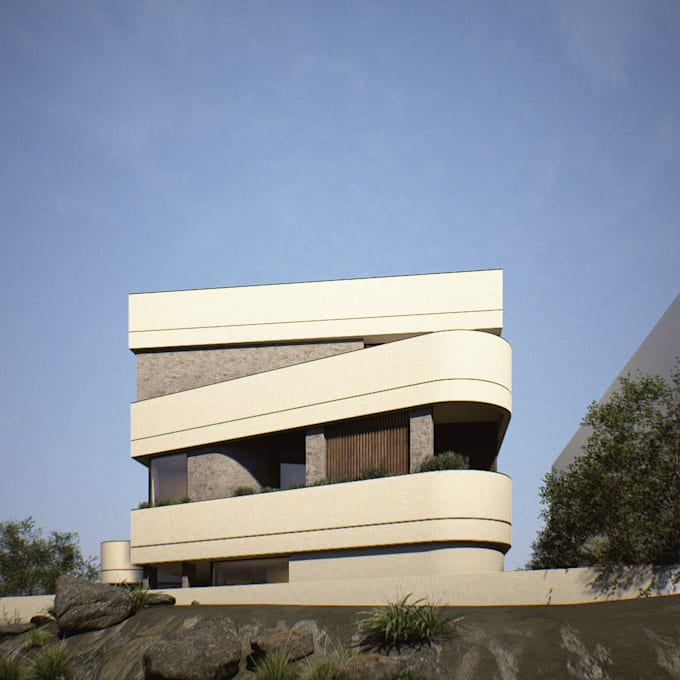 create realistic 3d exterior design and villa rendering
