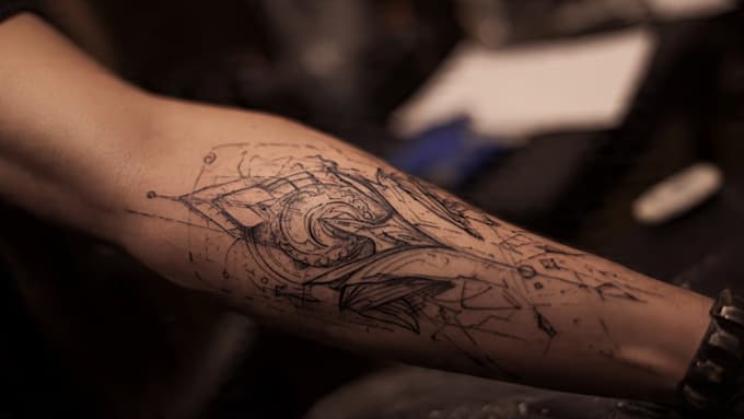 develop custom tattoo design, sketch