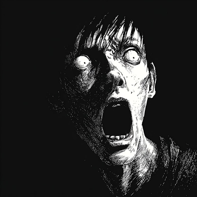 draw horror and gothic line art illustrations