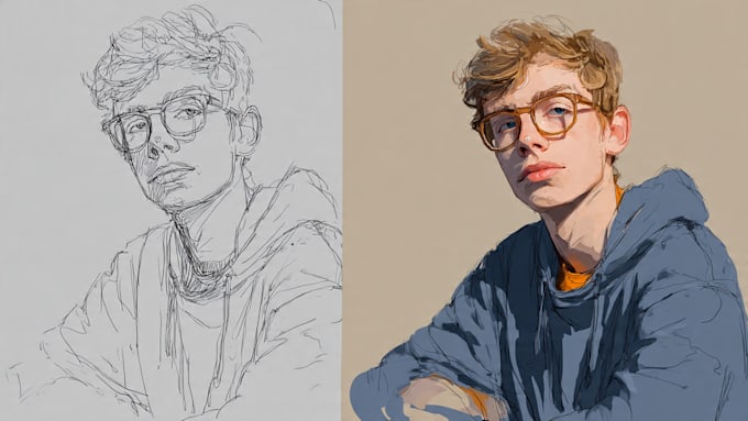 draw illustration style portrait