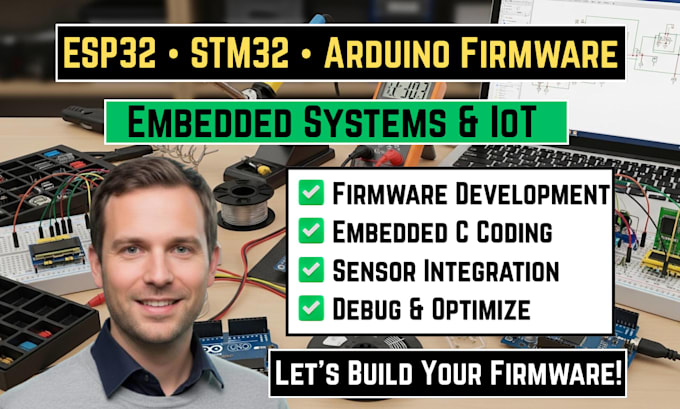 develop esp32, stm32 and arduino firmware for embedded systems