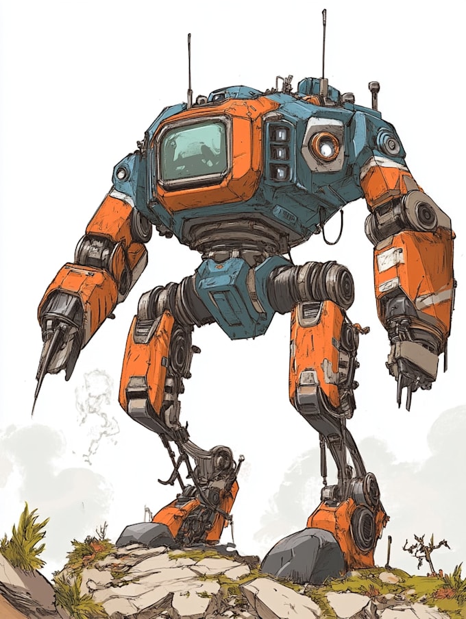 design a custom mecha robot mascot logo