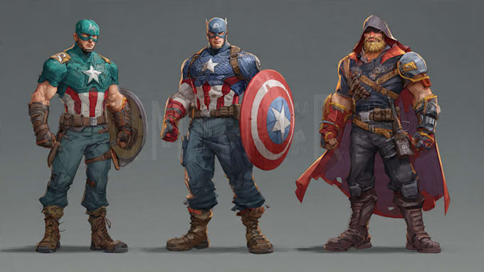 create scifi, fantasy, superhero character design