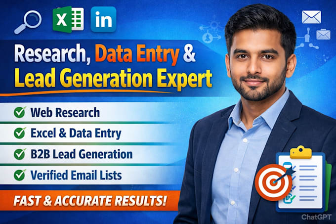 do targeted web research, data entry and lead generation