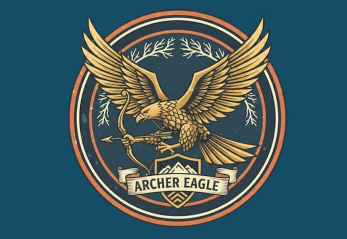 make unique archer eagle logo with source file in 24hours