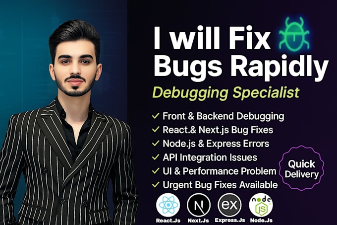 fix nextjs, react, nodejs and express errors in your web app