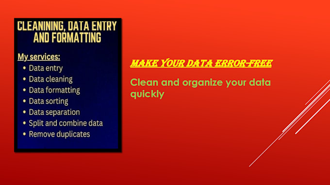 make your data error free and organized