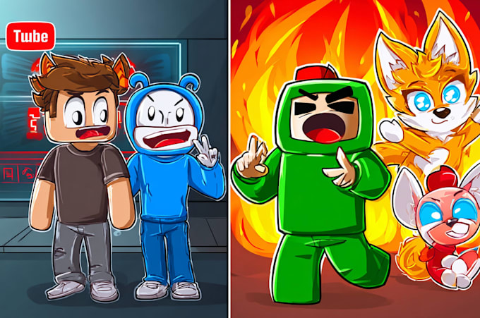 draw cartoon roblox thumbnail for any style