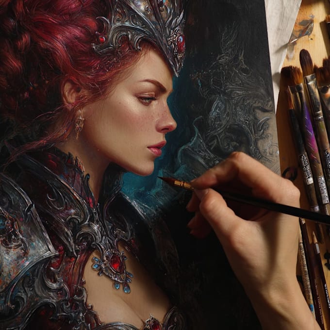 draw a fantasy character portrait for you