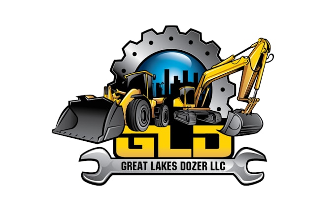 do modern incredible bulldozer logo design