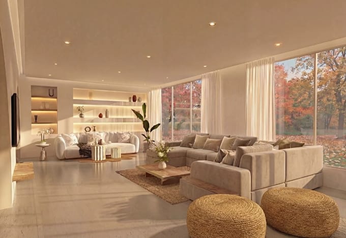 modify3d accent apartment,house interior render,elegant living space,sofa layout