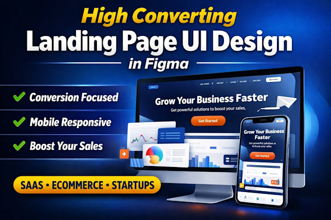 design a high converting landing page UI in figma