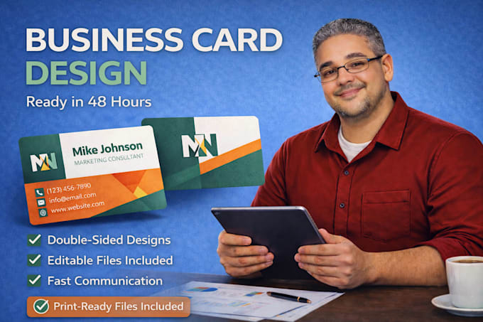 design a professional business card within 48 hours