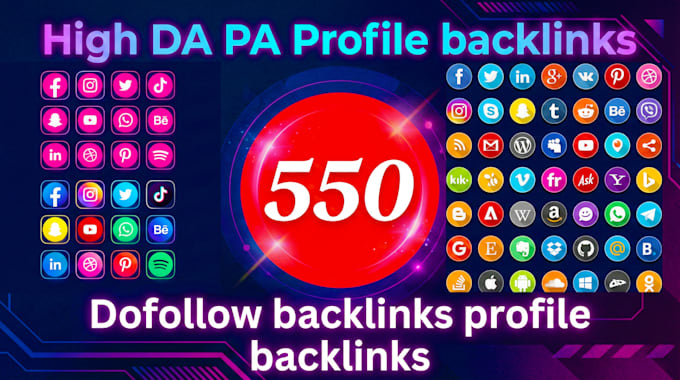create 550 google indexable social media profile backlinks