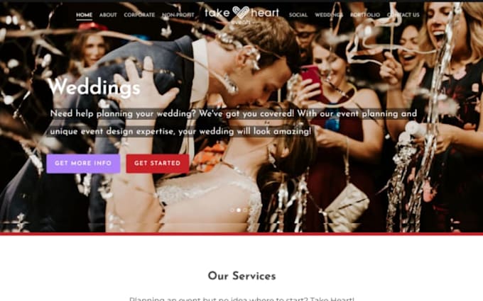 design squarepspace wedding planner website party rental event decorator website