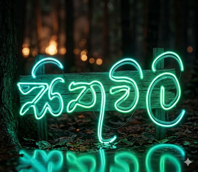 create artistic sinhala handwritten lyric art and emotional quotes
