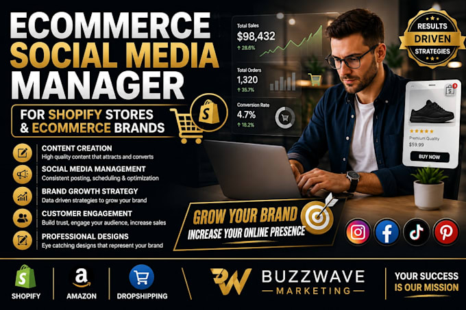 manage social media for ecommerce brands and shopify stores