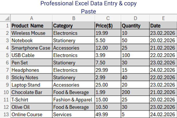 excel data entry and web data extraction copy paste to excel