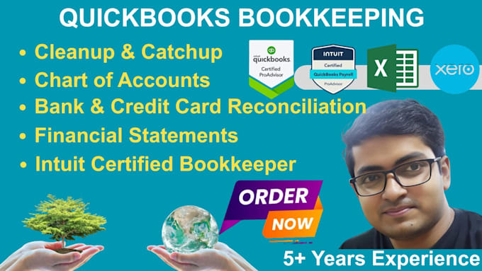 do bookkeeping, cleanup, catchup, reconciliation in quickbooks