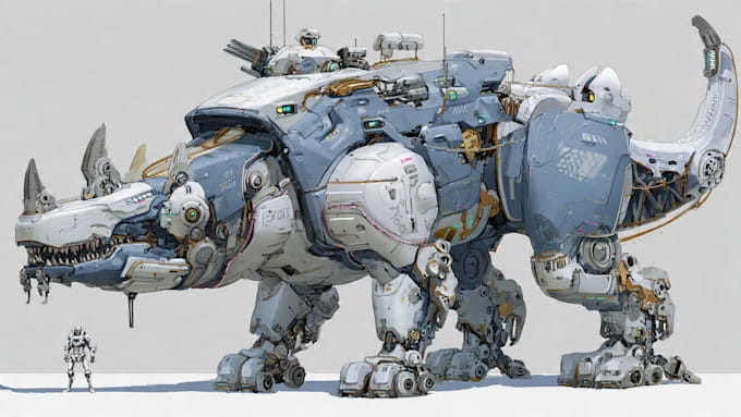do a modern mecha animal and robot design