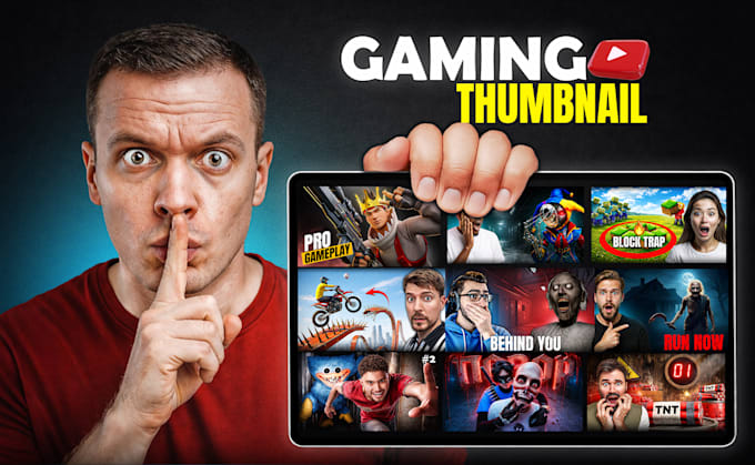 design high CTR gaming youtube thumbnails