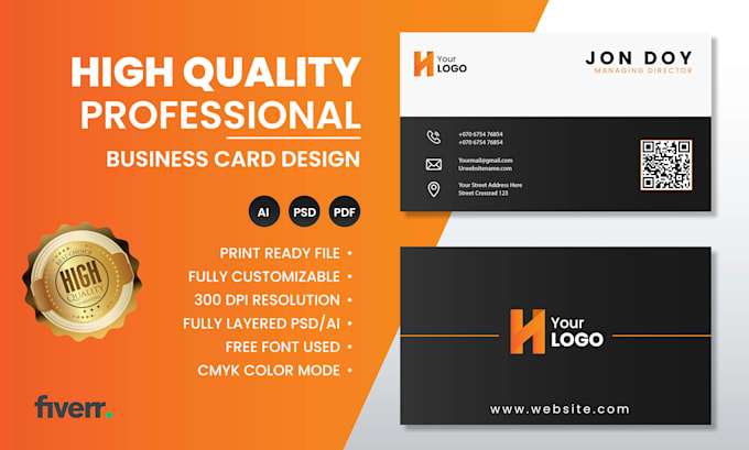 design professional business card and digital card