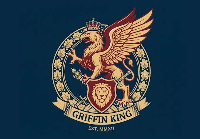 draw amazing griffin king logo with free source file
