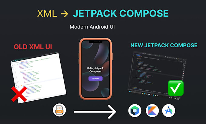convert android XML UI to jetpack compose
