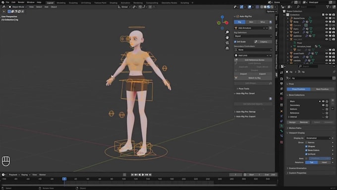 3d charakter rigging, rig animaze avatar, maya mocap, hd facial shape ...