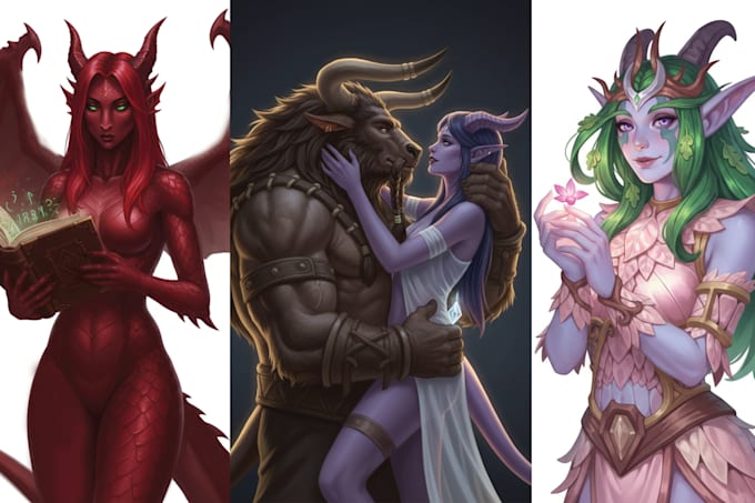 draw fantasy concept art character and dnd digtial painting portrait illustation