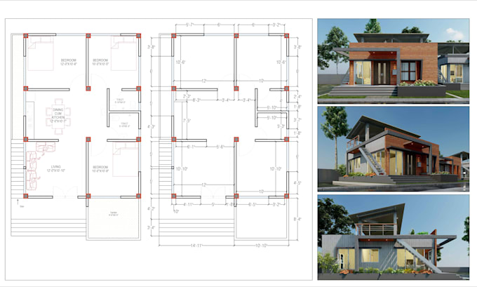 draw architecture and house floor plan
