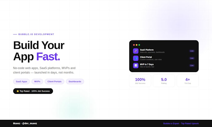 build your bubble io web app, saas, mvp, or client portal