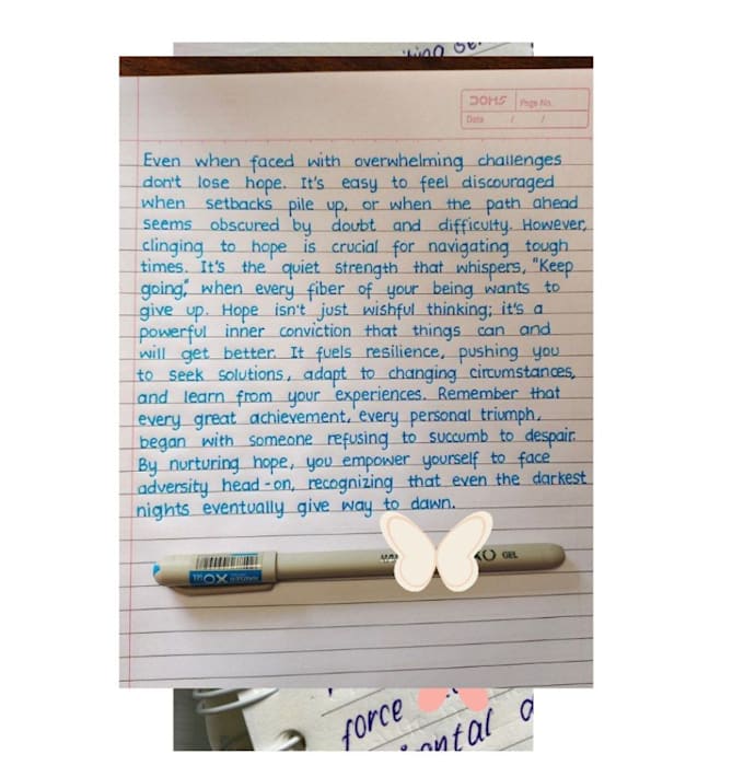 handwriting notes and letter