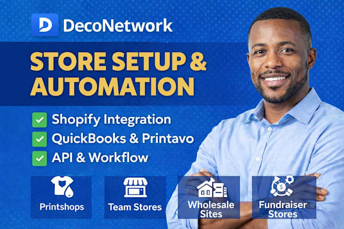 deconetwork store setup shopify xero integration API and ecommerce automation ai