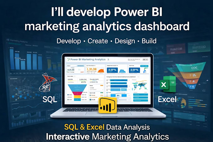 develop power bi marketing analytics dashboard using excel