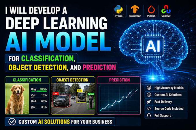 develop a deep learning ai model for classification object detection, prediction