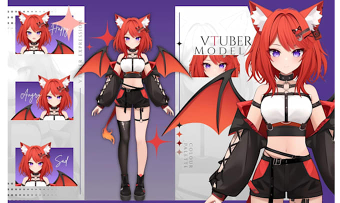 rig anime vtuber live2d model live2d commission vtuber commission vtube studio